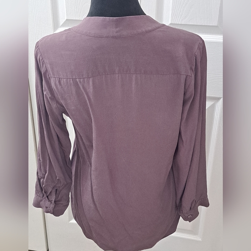 Acrobat Mauve 100% Silk Blouse Size XS - Picture 3 of 13